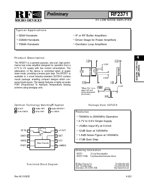 RF2371PCBA Datasheet PDF RF Micro Devices