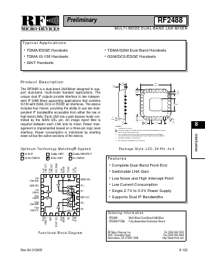 RF2488PCBA Datasheet PDF RF Micro Devices