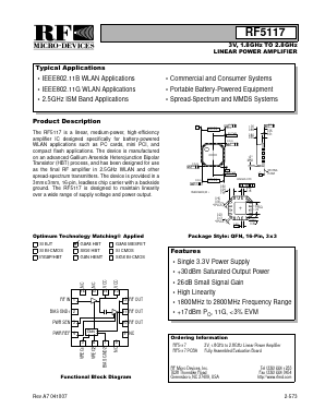 RF5117 Datasheet PDF RF Micro Devices