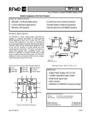 RF5189PCBA Datasheet PDF RF Micro Devices
