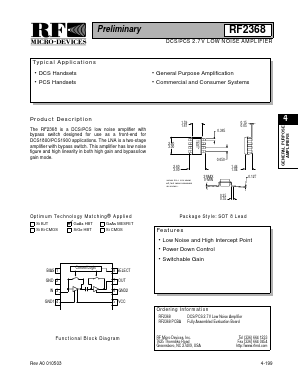 RF2368 Datasheet PDF RF Micro Devices
