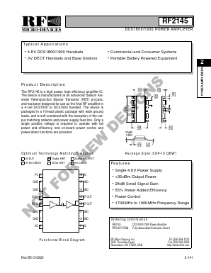 RF2145 Datasheet PDF RF Micro Devices