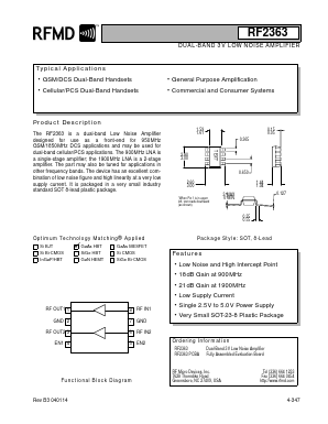 RF2363PCBA Datasheet PDF RF Micro Devices