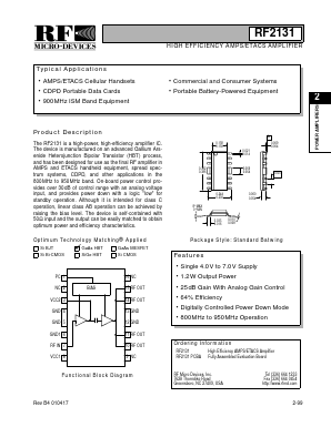 RF2131 Datasheet PDF RF Micro Devices