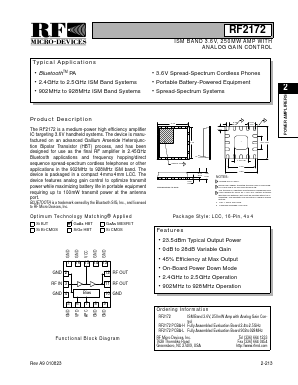 RF2172 Datasheet PDF RF Micro Devices