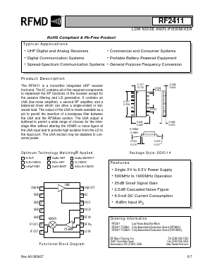 RF2411PCBA-H Datasheet PDF RF Micro Devices