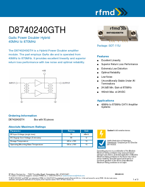 D8740240GTH Datasheet PDF RF Micro Devices