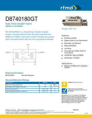 D8740180GT Datasheet PDF RF Micro Devices