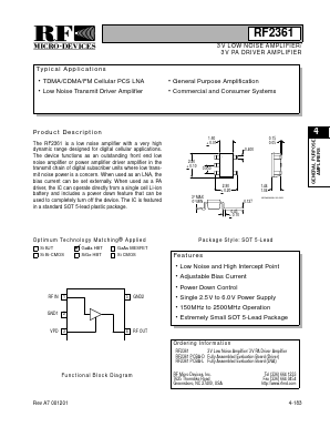 RF2361PCBA-L Datasheet PDF RF Micro Devices