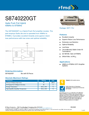 S8740220GT Datasheet PDF RF Micro Devices