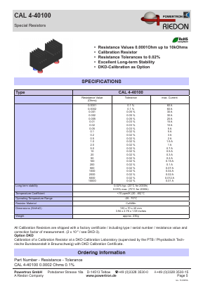 CAL4-40100 Datasheet PDF Riedon Powertron