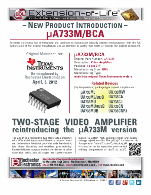 UA733MU Datasheet PDF Rochester Electronics