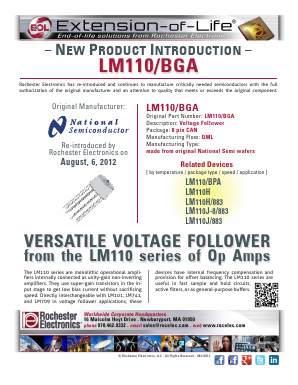 LM110 Datasheet PDF Rochester Electronics