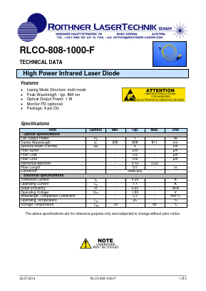 RLCO-808-1000-F Datasheet PDF Rochester Electronics