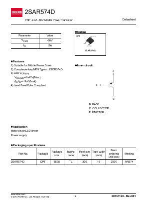 2SAR574D Datasheet PDF ROHM Semiconductor
