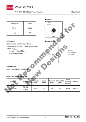 2SAR572D Datasheet PDF ROHM Semiconductor