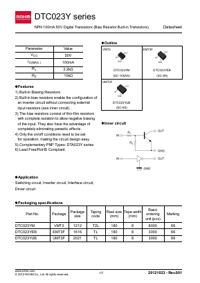 DTC023YEB Datasheet PDF ROHM Semiconductor