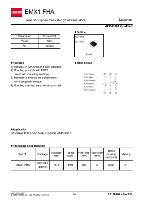 EMX1FHA Datasheet PDF ROHM Semiconductor