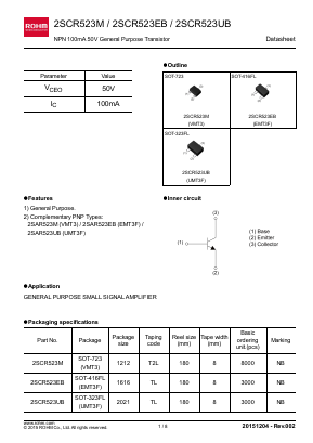 2SCR523M Datasheet PDF ROHM Semiconductor