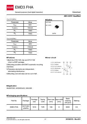 EMD3FHA Datasheet PDF ROHM Semiconductor
