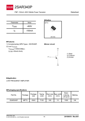 2SAR340P Datasheet PDF ROHM Semiconductor
