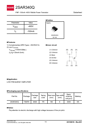 2SAR340Q Datasheet PDF ROHM Semiconductor