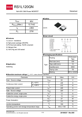 RS1L120GN Datasheet PDF ROHM Semiconductor