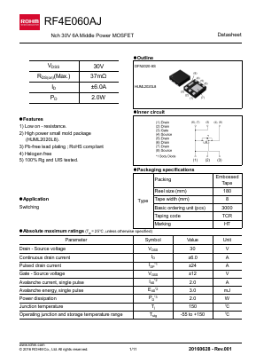 RF4E060AJ Datasheet PDF ROHM Semiconductor