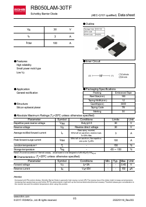 RB050LAM-30TF Datasheet PDF ROHM Semiconductor