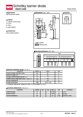 RB085T-60NZ Datasheet PDF ROHM Semiconductor