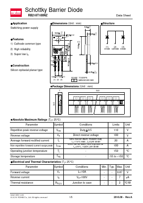 RB218T100NZ Datasheet PDF ROHM Semiconductor