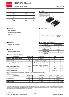 RB050LAM-40 Datasheet PDF ROHM Semiconductor