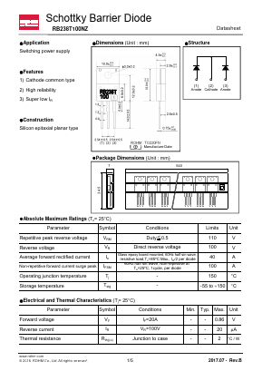RB238T100NZ Datasheet PDF ROHM Semiconductor