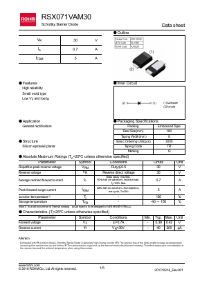 RSX071VAM30 Datasheet PDF ROHM Semiconductor