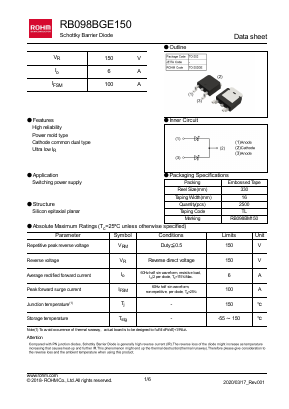 RB098BGE150 Datasheet PDF ROHM Semiconductor