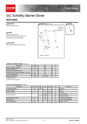 SCS120AG Datasheet PDF ROHM Semiconductor