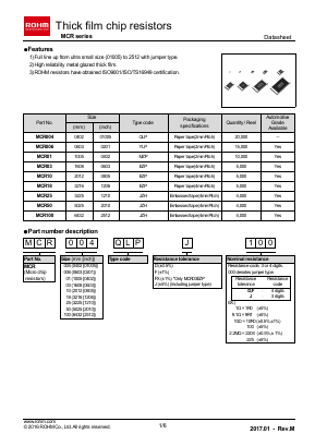 MCR10 Datasheet PDF ROHM Semiconductor