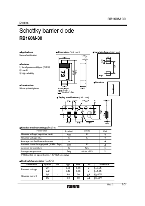 RB160M-30 Datasheet PDF ROHM Semiconductor