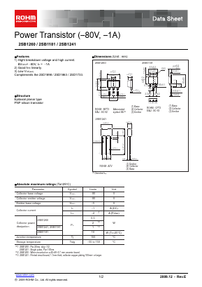 2SB1181R Datasheet PDF ROHM Semiconductor