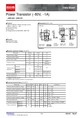 2SB1181R Datasheet PDF ROHM Semiconductor