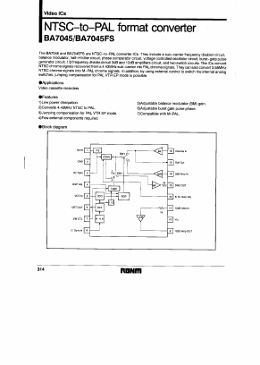 BA7045 Datasheet PDF ROHM Semiconductor