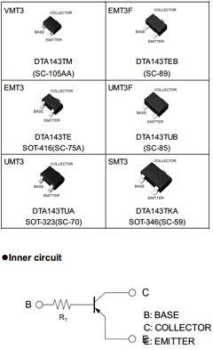 DTA143TE Datasheet PDF ROHM Semiconductor