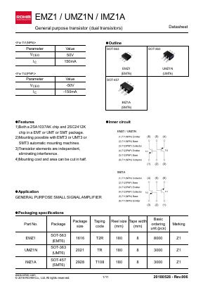 UMZ1NTR Datasheet PDF ROHM Semiconductor
