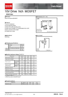 R5007ANJ Datasheet PDF ROHM Semiconductor