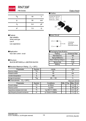 RN739F Datasheet PDF ROHM Semiconductor