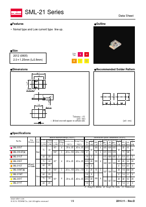 SML-211VTT86 Datasheet PDF ROHM Semiconductor