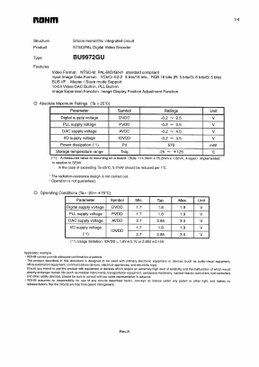 BU9972GU Datasheet PDF ROHM Semiconductor