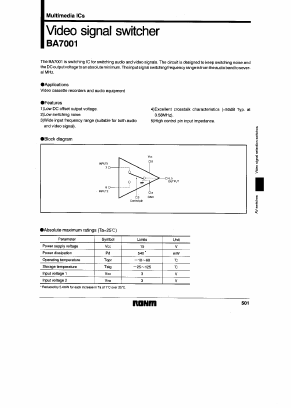 BA7001 Datasheet PDF ROHM Semiconductor