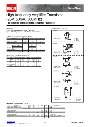 2SC4098 Datasheet PDF ROHM Semiconductor