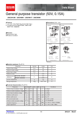 2SC2412K Datasheet PDF ROHM Semiconductor